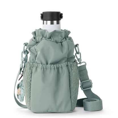 Sakroots Banyan Drawstring Crossbody - EcoTwill - Sage Flower Blossom Quilted
