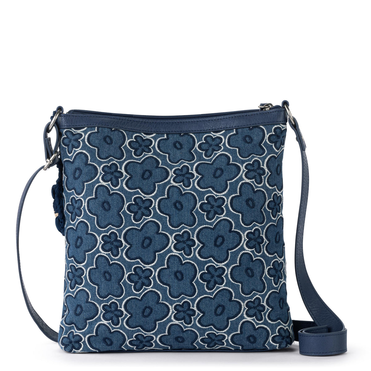 Sakroots Banyan Basic Crossbody - Denim - Denim Retro Flower
