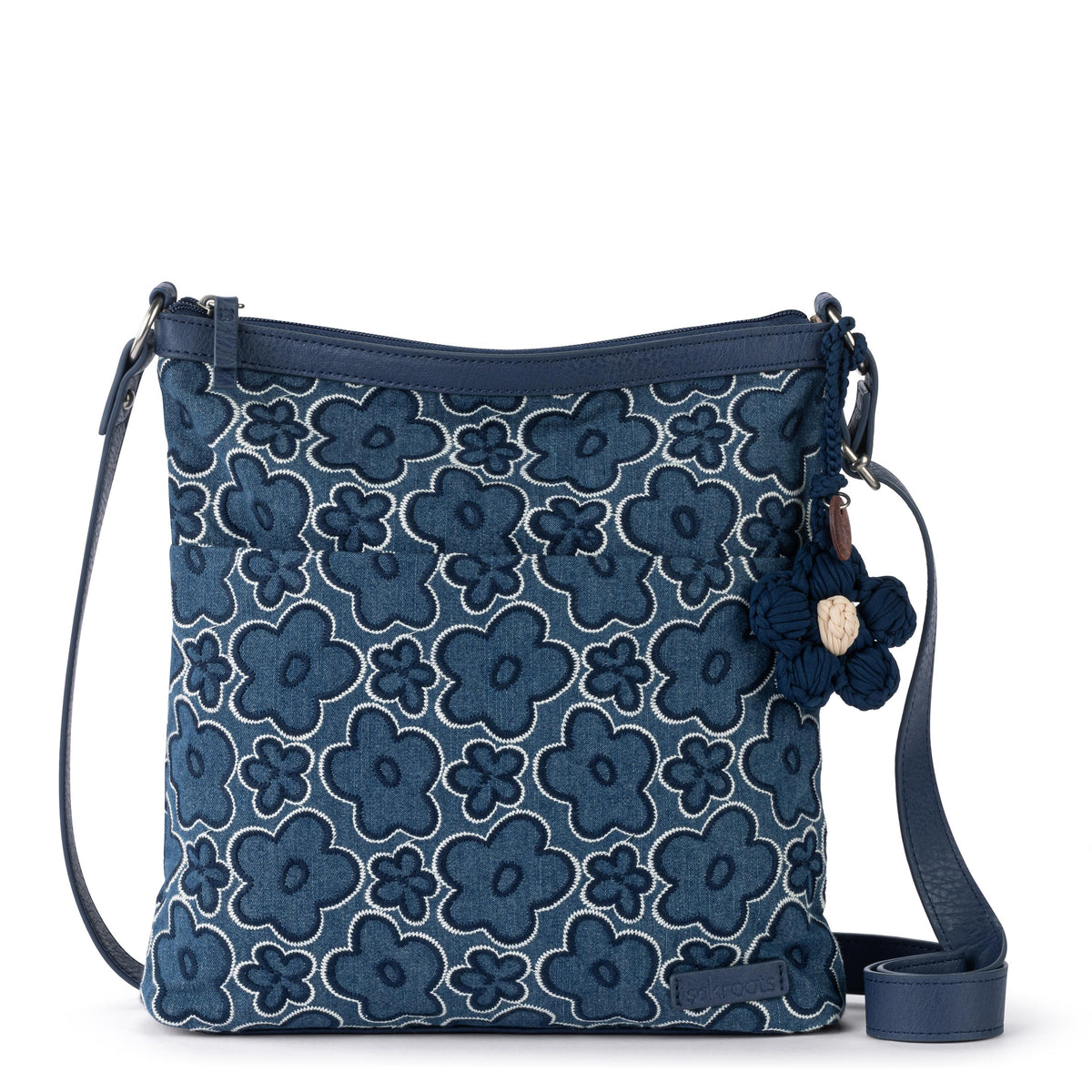 Sakroots Banyan Basic Crossbody - Denim - Denim Retro Flower