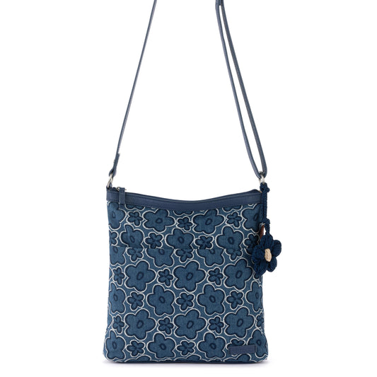 Sakroots Banyan Basic Crossbody - Denim - Denim Retro Flower