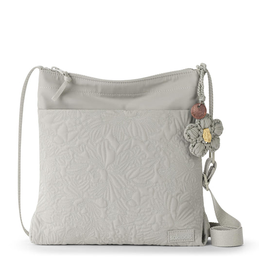 Sakroots Banyan Basic Crossbody - EcoTwill - Pebble Flower Blossom Quilted