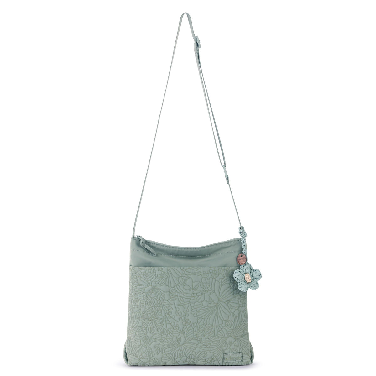 Sakroots Banyan Basic Crossbody - EcoTwill - Sage Flower Blossom Quilted