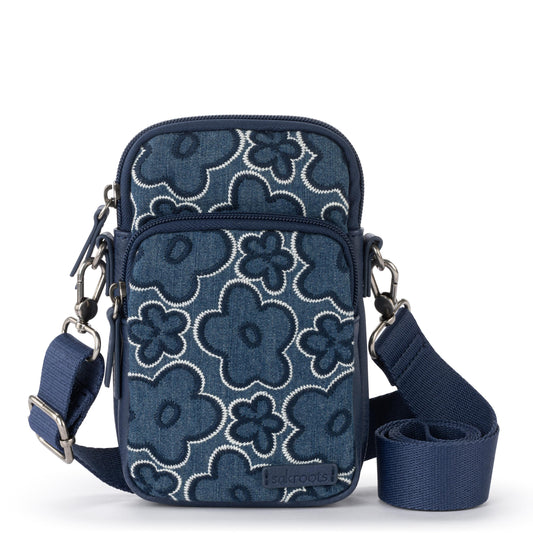 Sakroots Koa Smartphone Crossbody - Denim - Denim Retro Flower