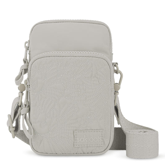 Sakroots Koa Smartphone Crossbody - EcoTwill - Pebble Flower Blossom Quilted