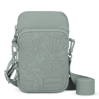 Sakroots Koa Smartphone Crossbody - EcoTwill - Sage Flower Blossom Quilted