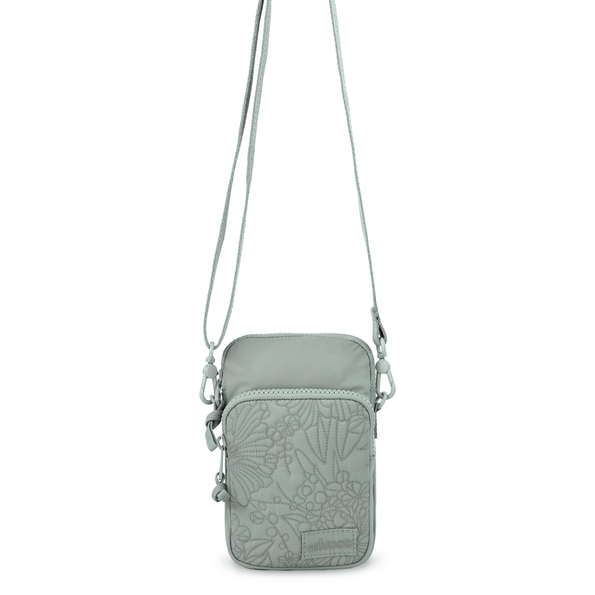 Sakroots Koa Smartphone Crossbody - EcoTwill - Sage Flower Blossom Quilted