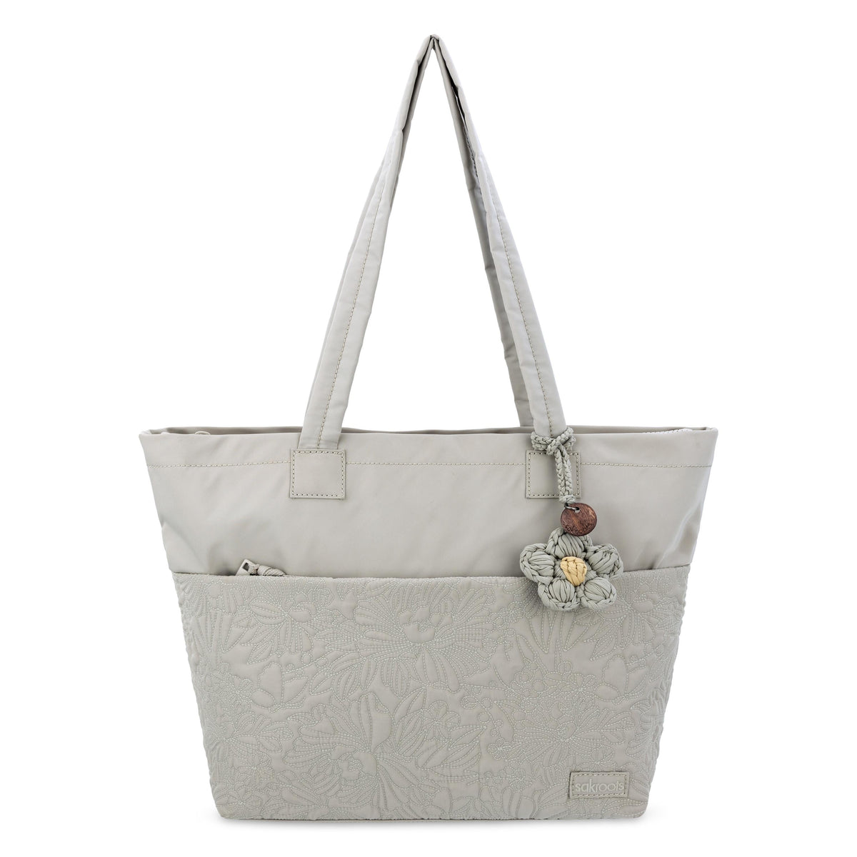 Sakroots Banyan Shoulder Tote - EcoTwill - Pebble Flower Blossom Quilted