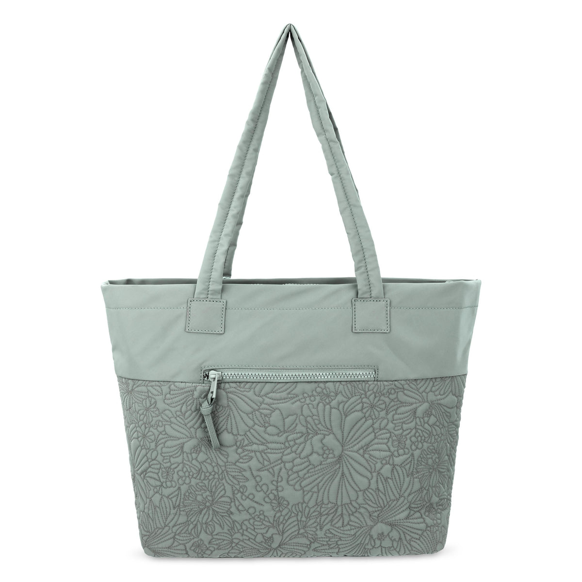 Sakroots Banyan Shoulder Tote - EcoTwill - Sage Flower Blossom Quilted