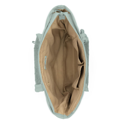 Sakroots Banyan Shoulder Tote - EcoTwill - Sage Flower Blossom Quilted