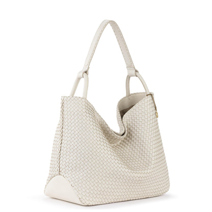 The Sak Los Feliz Large Tote - Leather - Stone Woven