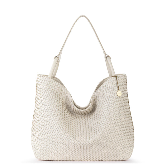 The Sak Los Feliz Large Tote - Leather - Stone Woven