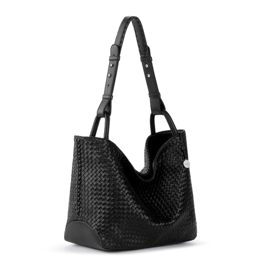 The Sak Los Feliz Medium Tote - Leather - Black Woven
