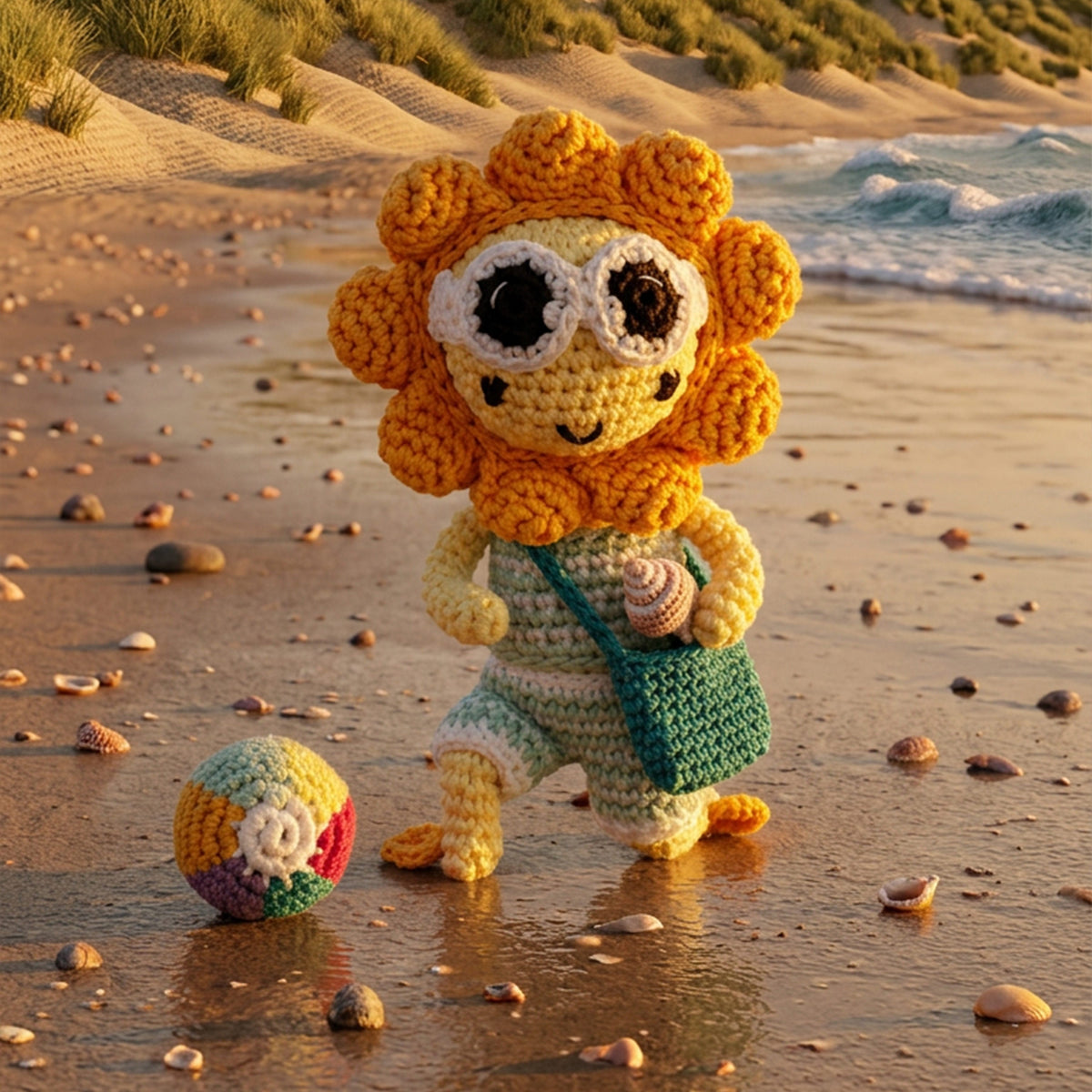 The Sak Sunbudz Sunflower Dangle - Hand Crochet - Shellee