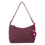 Sakroots Banyan Hobo - EcoTwill - Black Cherry Flower Blossom Quilted