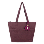 Sakroots Banyan Shoulder Tote - EcoTwill - Black Cherry Flower Blossom Quilted