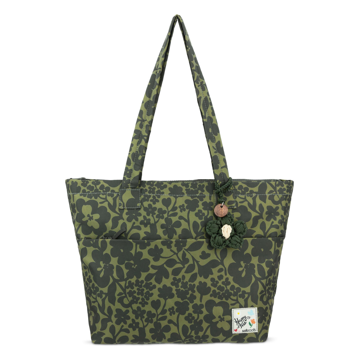 Sakroots Banyan Shoulder Tote - EcoTwill - Olive Shadow Floral