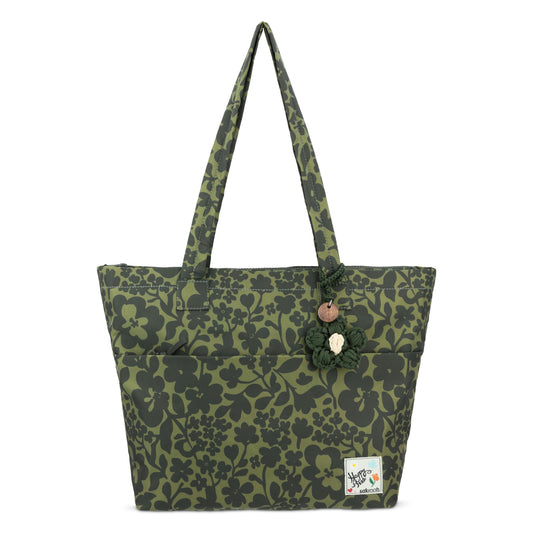Sakroots Banyan Shoulder Tote - EcoTwill - Olive Shadow Floral