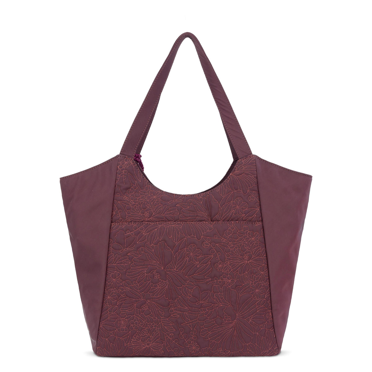 Sakroots Roma Large Tote - EcoTwill - Black Cherry Flower Blossom Quilted