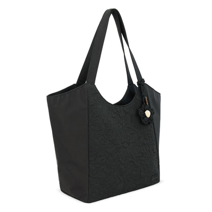 Sakroots Roma Large Tote - EcoTwill - Black Flower Blossom Quilted