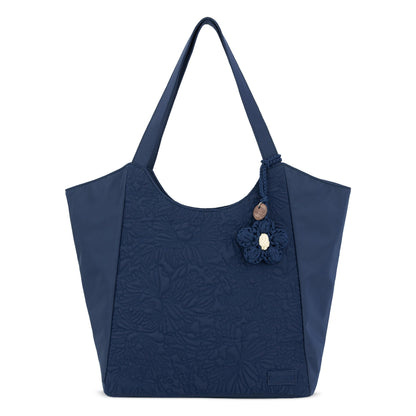 Sakroots Roma Large Tote - EcoTwill - Navy Flower Blossom Quilted