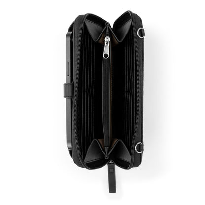 Sakroots Smartphone Wallet - EcoTwill - Black Floral Embossed