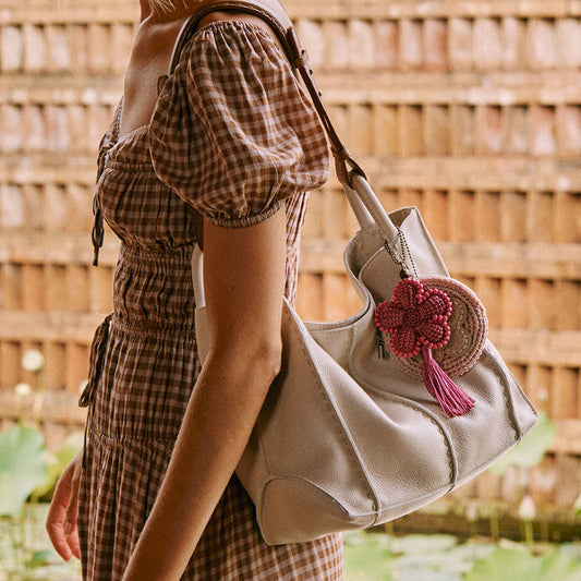 The Sak Los Feliz Medium Tote - Leather - Stone