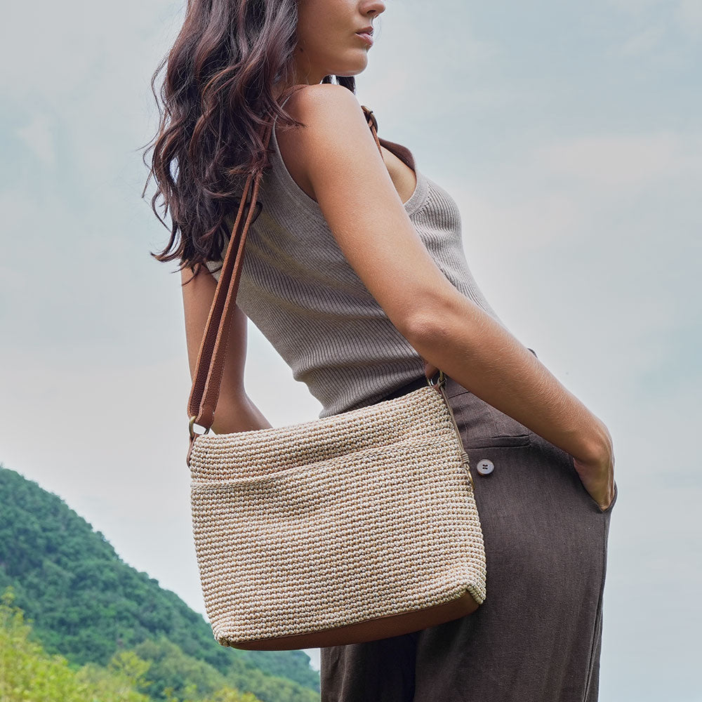 The Sak Melrose Crossbody - Hand Crochet - Bamboo Static