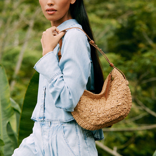 The Sak Tess Shoulder Bag - Straw - Natural Primrose